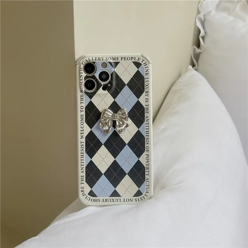 

Cute Flowers Diamond Lattice Pattern Girl Soft Case For Iphone 11 12 Pro Max 7 8 Plus Xr X Xs Se 2020 Leather Phone Cover Fundas
