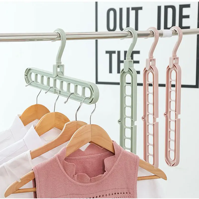 

3pcs Space Saving PP Hangers Multi-Functional 9 in 1 Magic Clothes Hangers Closet Organizer Clothes Holder Foldable Housekeeper