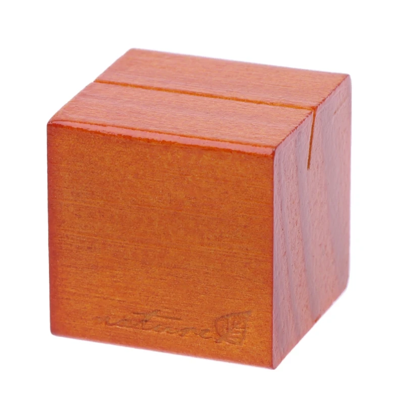 Натуральное дерево блок скрепки для бумаги фото держатель карт зажим Настольный