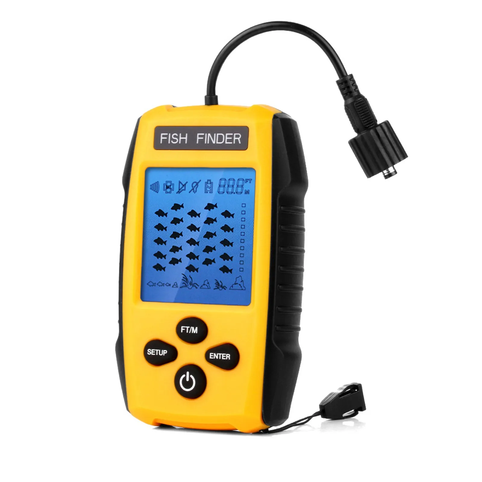 Портативный рыболокатор перезаряжаемый беспроводной эхолот для рыбалки глубины