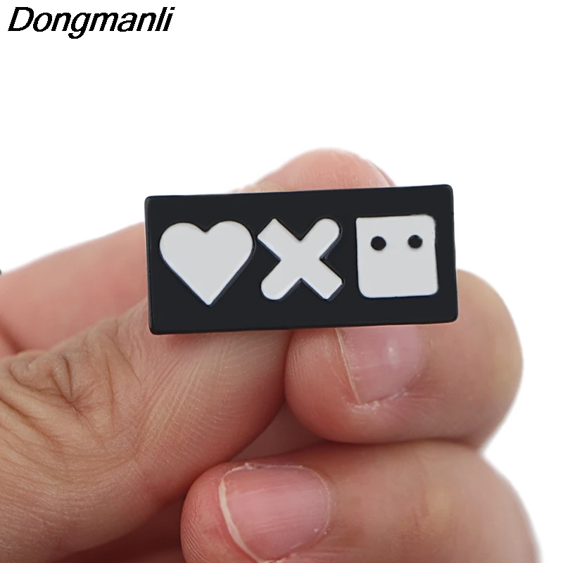 P3932 Dongmanli Love and Robots металлическая Глянцевая булавка и броши для нагрудных значки на рюкзак, сумки, значки, забавные подарки