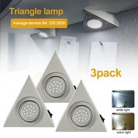 3pcslot led closet wall lamp kitchen under cabinet triangle lights for hotel wardrobe cupboard warmcool white stainless steel
