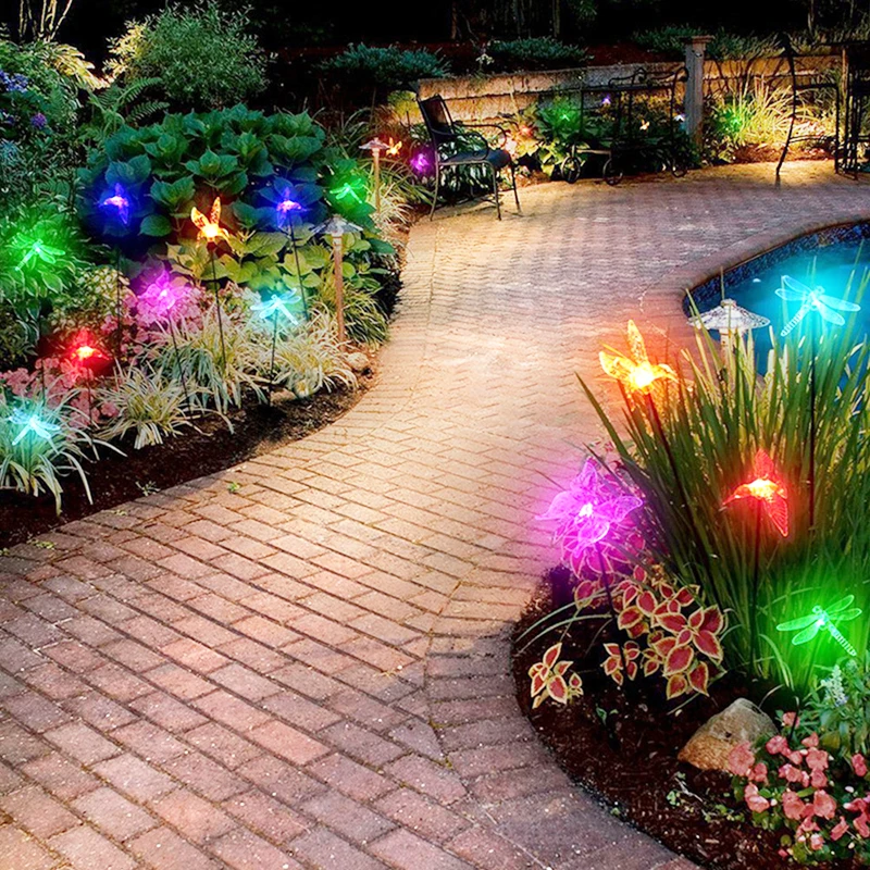 

Solar Garland Light Dragonfly/Butterfly/Bird Night Light Stake Lights Energy-saving Lamp Lawn Landscape Pathway Decor Lighting