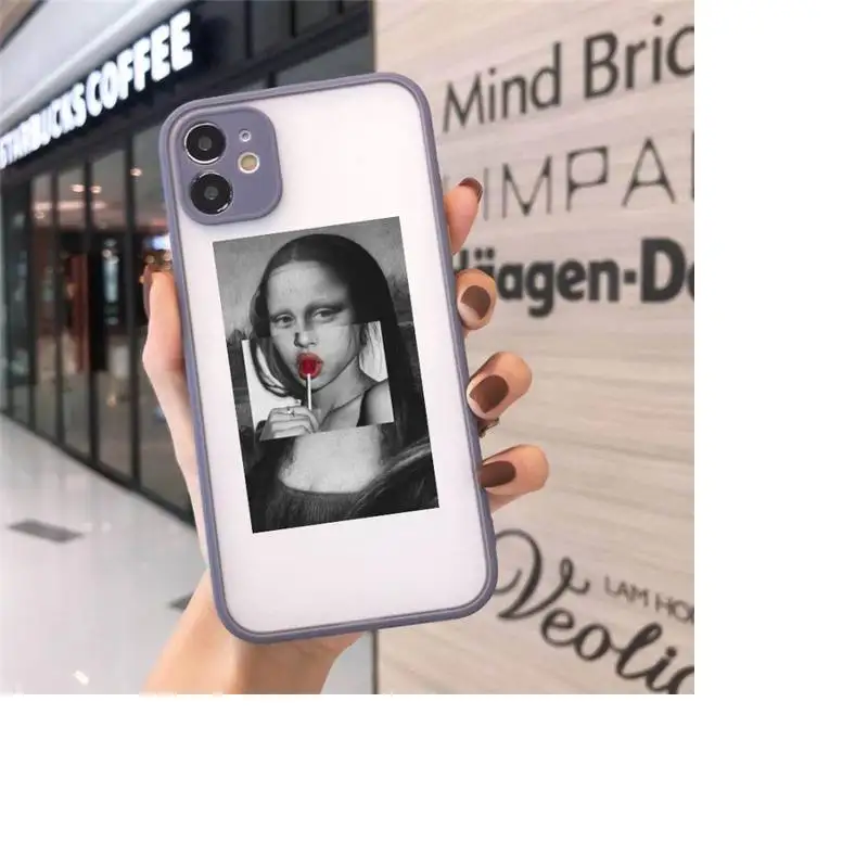 

Great Aesthetic Retro David Mona Lisa Phone Case matte transparent For iphone 7 8 11 12 plus mini x xs xr pro max cover