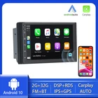 Автомагнитола PEERCE, мультимедийный плеер на Android 10, с сенсорным экраном 7 дюймов, 2 Din, стерео, с Mirror Link