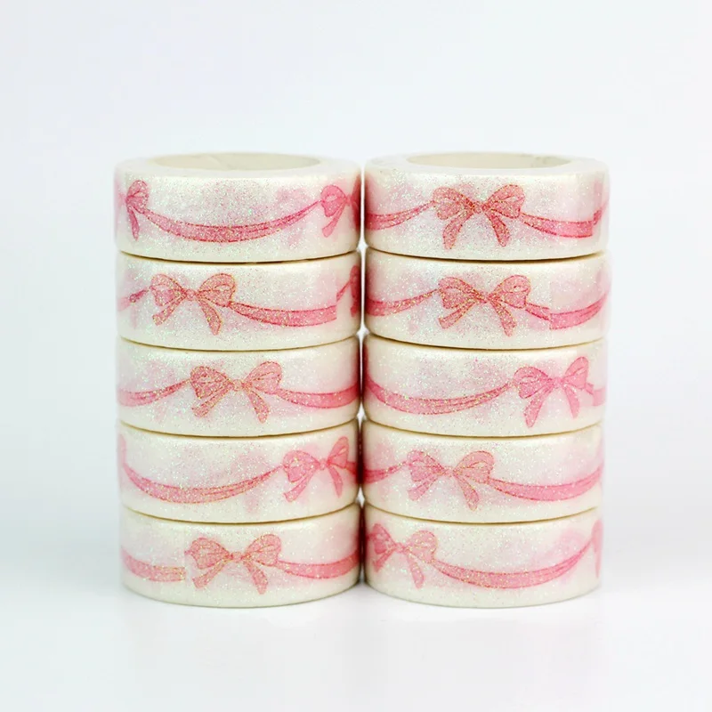 

Wholesale 10pcs/lot Decorative Cute Pink Ribbon Washi Tapes DIY Scrapbooking Planner Adhesive Masking Tapes Kawaii Stationery