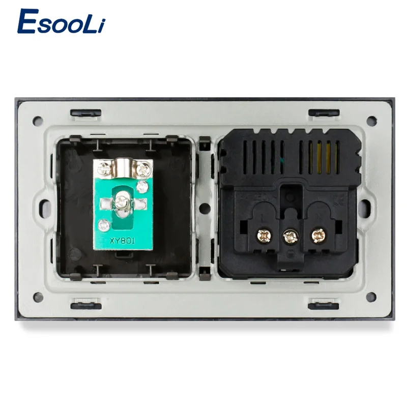 Esooli настенная розетка стандарта ЕС 2 USB зарядный порт со скрытым мягким
