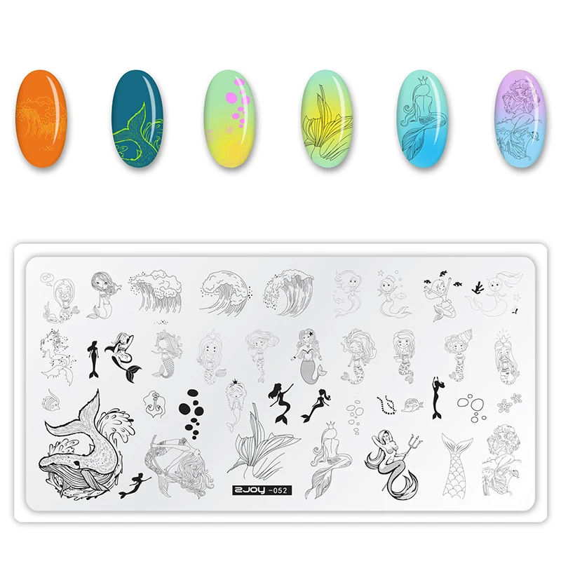 zjoy52 6,5*12,5 см пластины для штамповки ногтей лист Цветы бабочка собака дизайн ногтей штамп шаблоны трафареты дизайн лак Инструменты для маникюра - Цвет: zjoy52
