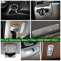matte interior refit kit for mercedes benz v class v260 w447 2014 2021 front seat water cup holder decorative cover trim abs
