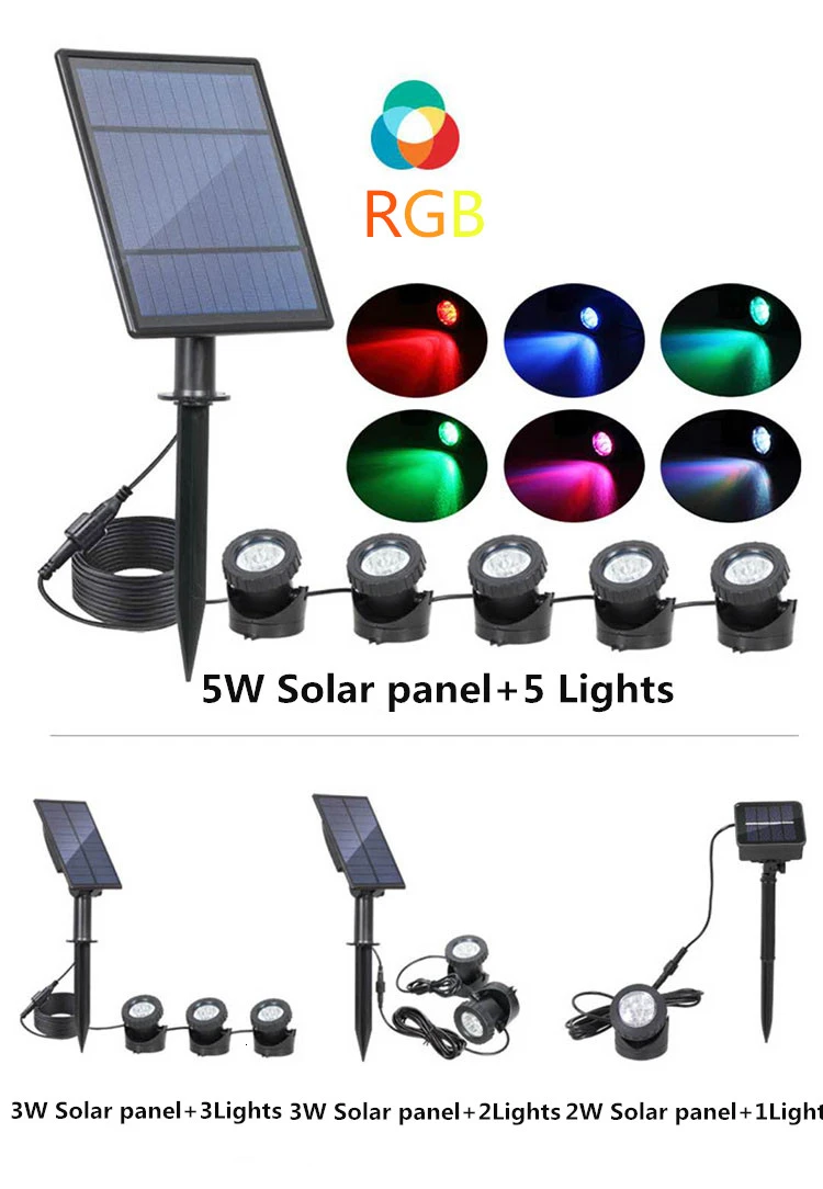 Binval Солнечный подводный светильник Фонтан лампа RGB Светодиодный точечный светильник IP68 бассейн светильник s для сада фонтан Пруд украшения бассейна