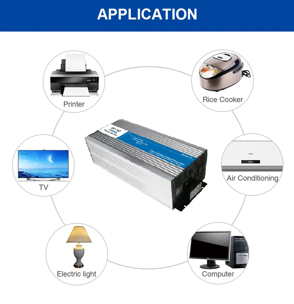 Инвертор синусоидальной волны постоянного тока от 12 до 220 В универсальный разъем
