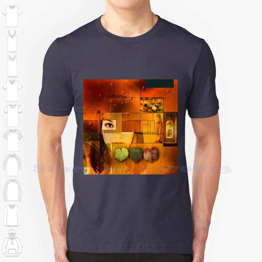

The Memory Of Leaves Summer Funny T Shirt For Men Women Abstract Yellow Orange Nature Collage Sanctuary