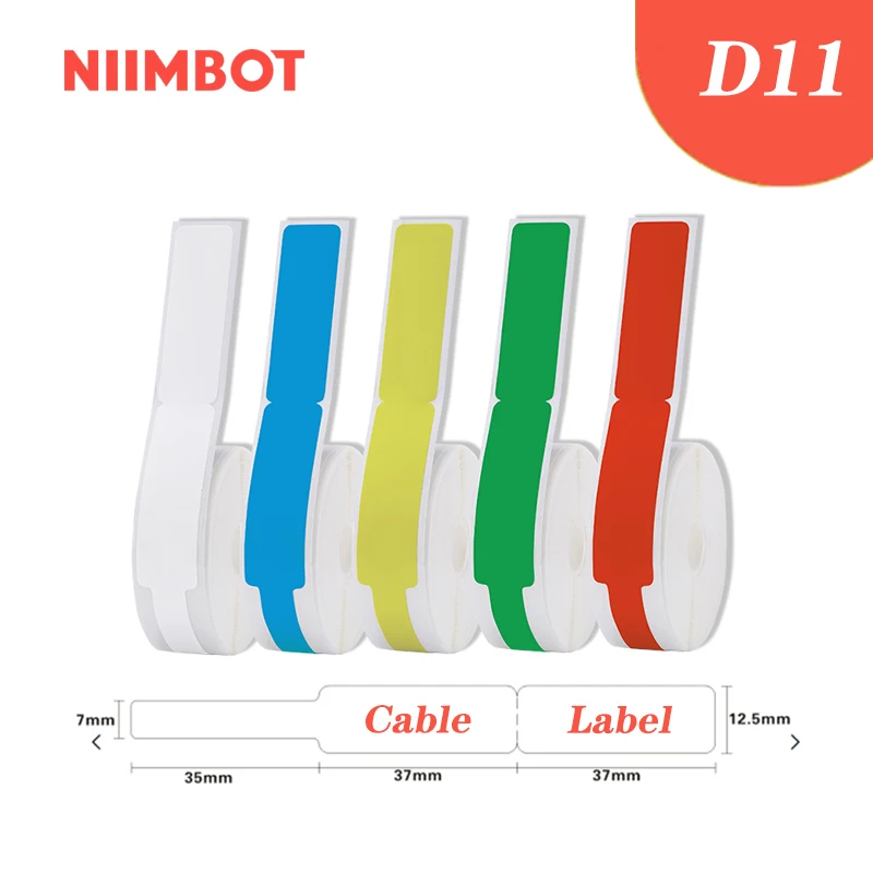 NiiMBOT D11 Self Adhesive Cable Stickers Waterproof Identification Fiber Wire Tags Labels Organizers Network Marker Tool | Компьютеры и