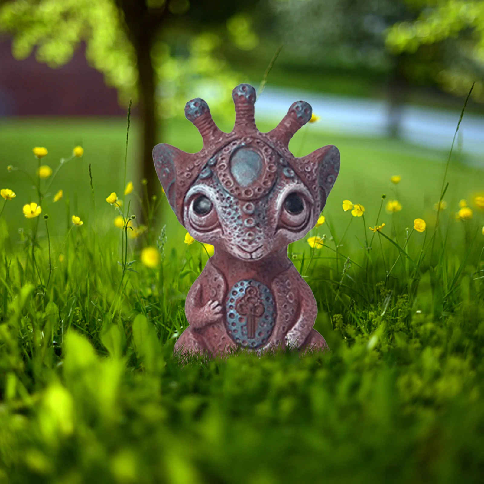 

Alien Resin Statues Small Desktop Ornaments Cute Cartoon Game Character Art Fairy Decoration For Garden Home Decor Dropshipping