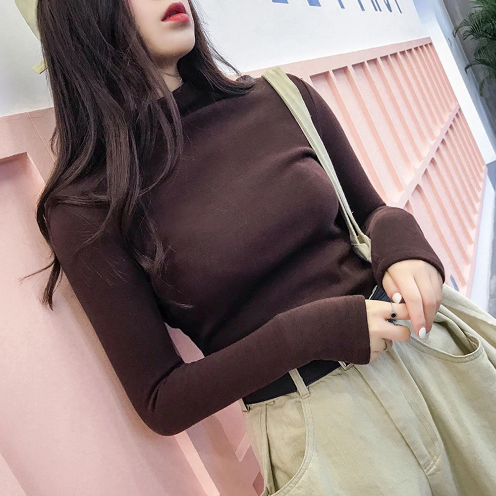 Весна Осень 2020 Модная элегантная женская Однотонная рубашка с высоким