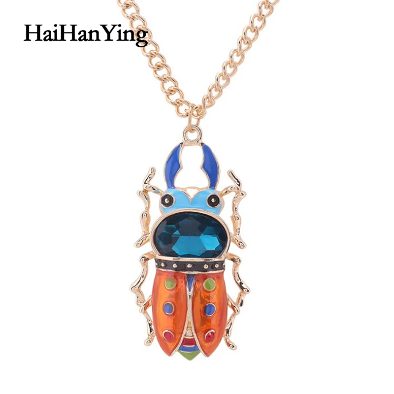 

Creative Personality Color Beetle Women Necklace Cartoon Alloy Pendant Party Clavicle Chain Luxury Jewelry Fashion Declaration
