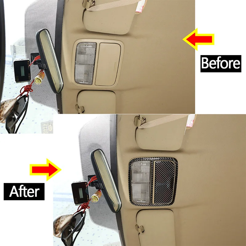 

For Honda CR-V 2007-2011 Real Carbon Fiber 3D StickerInner Front row Roof reading light panel Trim Interior Car Accessories