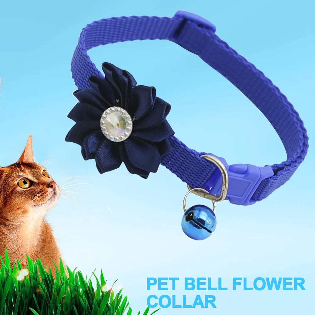 С колокольчиком в подарок ошейник для домашних животных застежка кнопка цветок