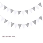 1218 флаги, Серый Белый Вымпел, тканевый баннер, флаги, праздничные украшения, Детская гирлянда, украшение для детской комнаты, реквизит для фотосъемки