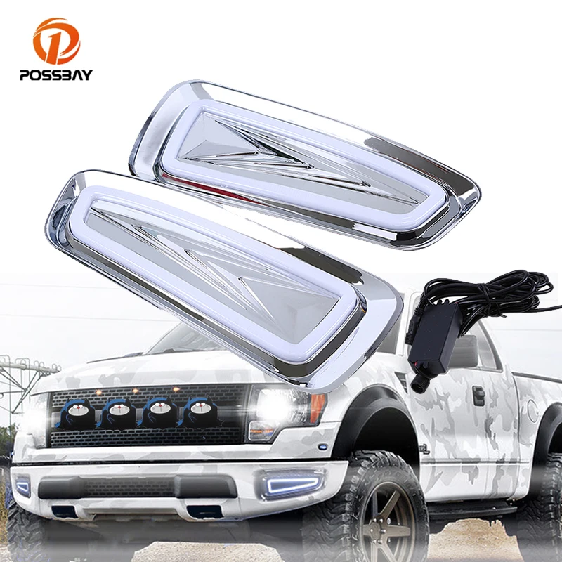 POSSBAY автомобиля Светодиодный дневной светильник передний бампер Нижняя сторона