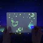3 ручкинабор светодиодный светящаяся доска для рисования граффити планшет для рисования волшебная доска с светильник-Веселая флуоресцентная ручка обучающая игрушка