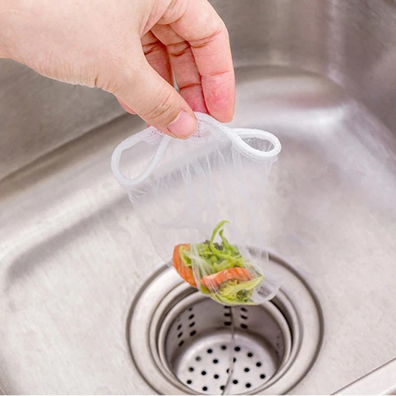 30/100 Pcs Residue Collector Sink Strainer Filter Net Bag Kitchen Bathroom Hair Isolation Clogging Prevent Drain 25 | Дом и сад