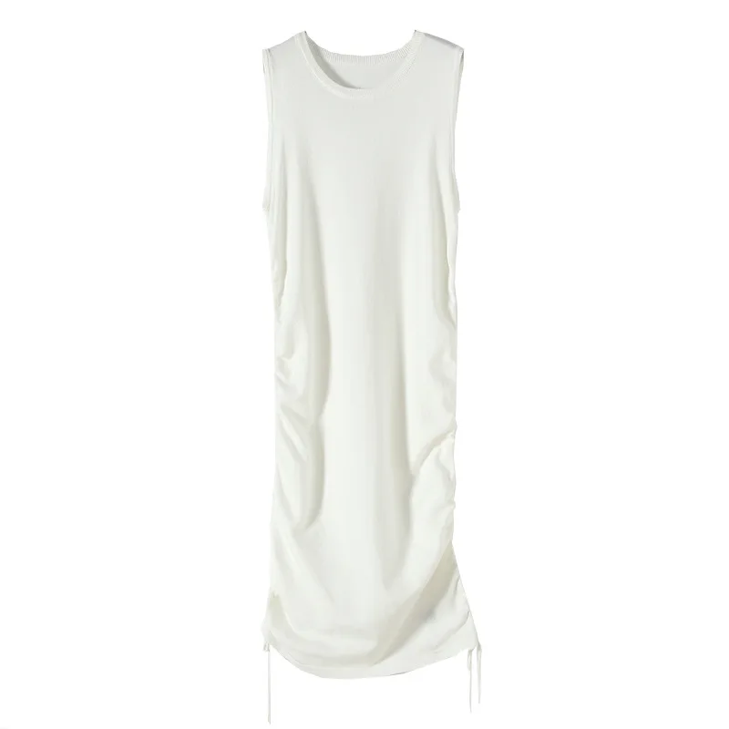 

DRAWSTRING Sundress, compass spring/summer 2021 sleeveless pure-color ice dress