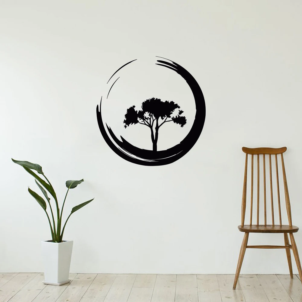 Наклейка с древом жизни символ йоги Виниловая наклейка мандалой священным