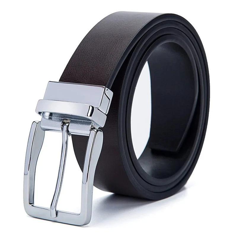 

Spring 2021 Men's Belt Rotating Needle Buckle Business Casual Double-sided Pure Cowhide Belt