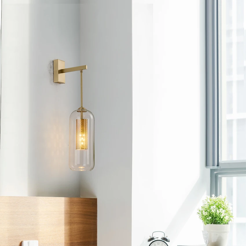 Современный Стеклянный светодиодный настенный светильник s лампы для гостиной