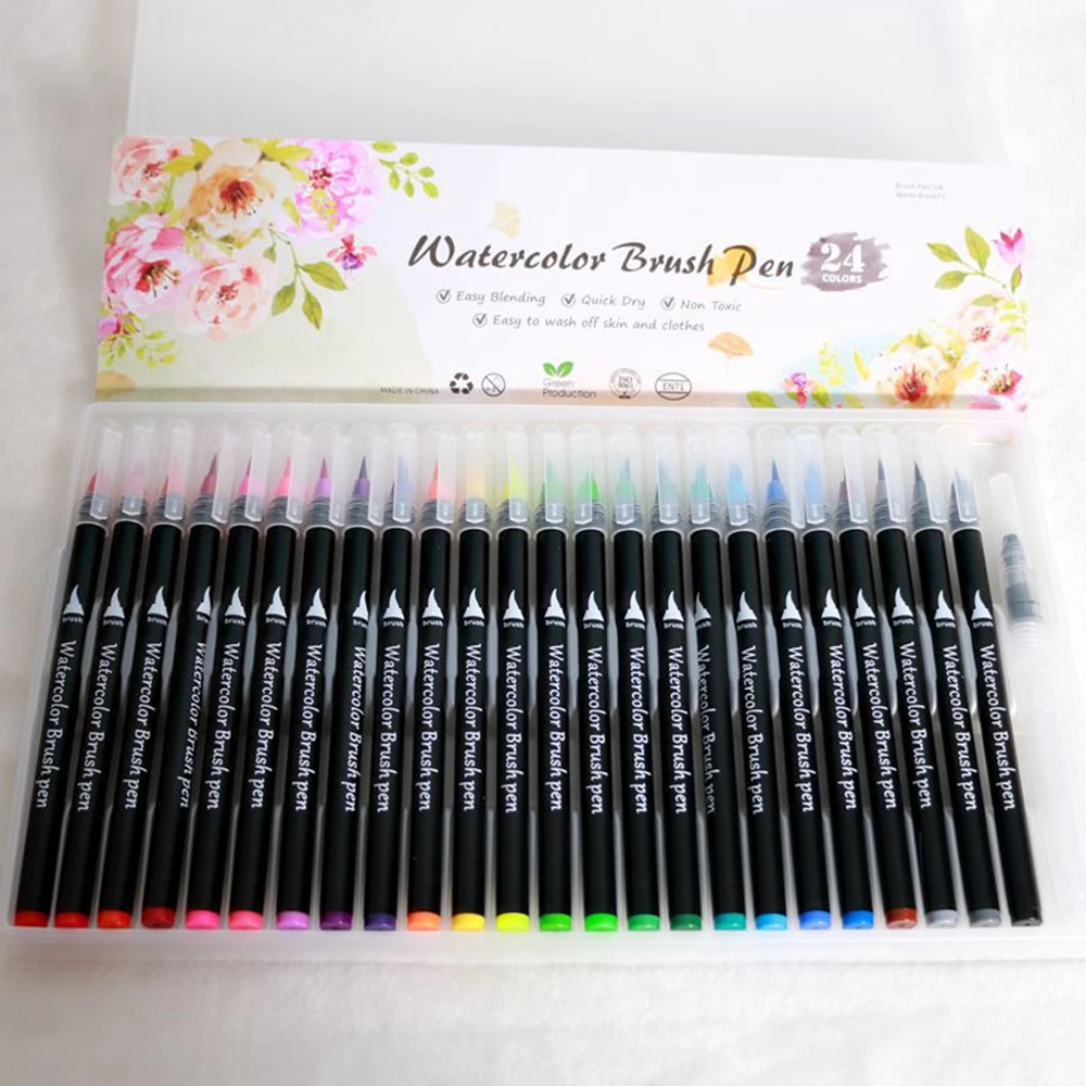 20 Цвет воды фломастеры для рисования ручка Премиум Ручка кисти ing книги комиксов