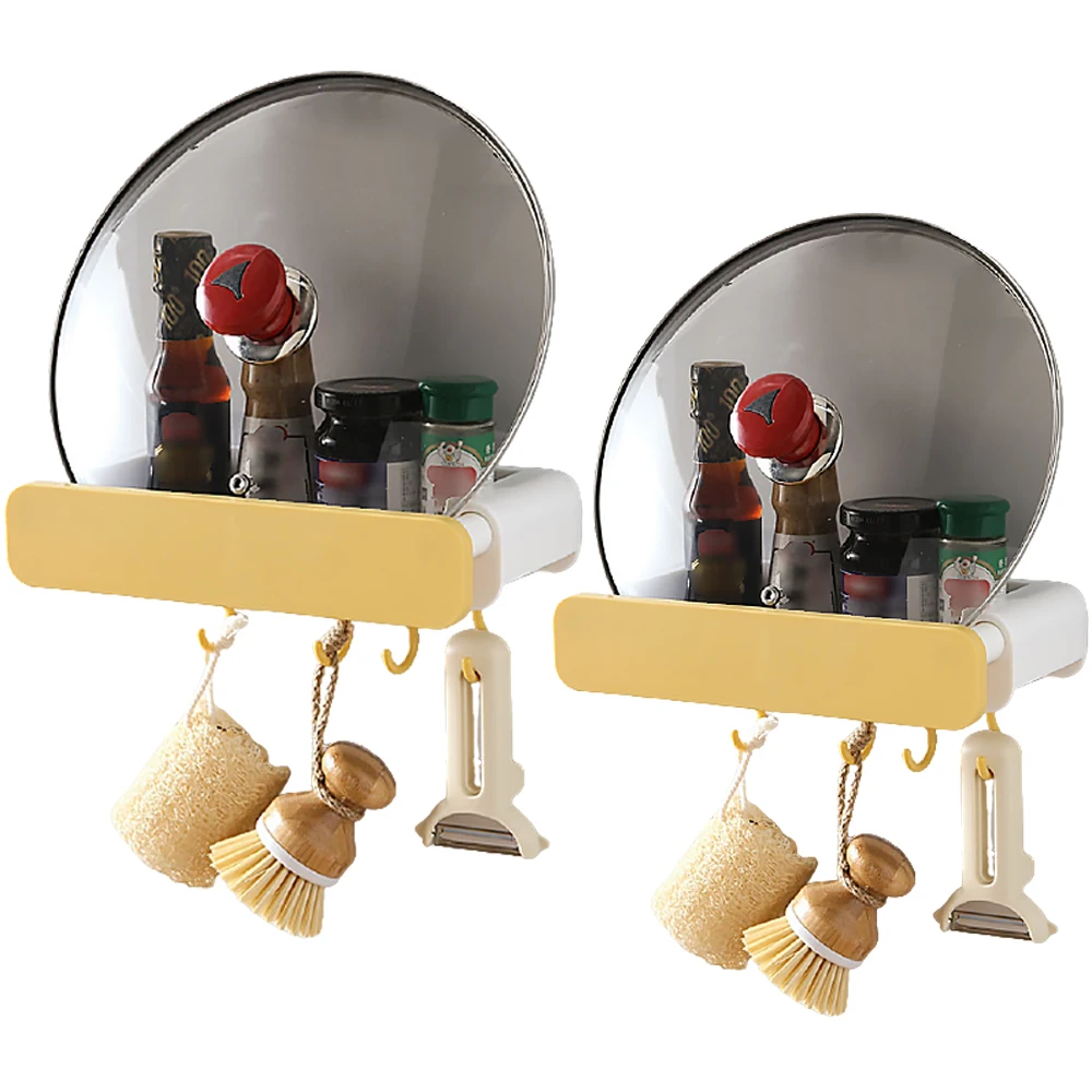 

HPDEAR 2PCS Wall-Mounted Wash Basins Rack, Multifunctional Hook Storage Racks, Kitchen and Bathroom Corner Storage Racks