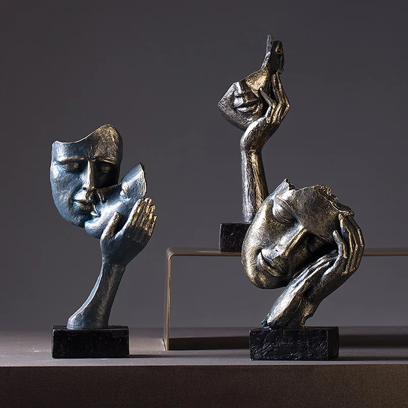 Strongwell Скандинавская абстрактная скульптура лица статуя персонажа Ретро