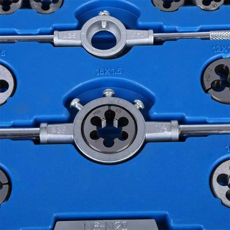 Juego de troqueles de llave m&eacute;trica de M3-M12, herramientas de mano de roscado de tornillo de M6-M20, aleaci&oacute;n de Metal, DIY, 110 unids/set por juego-4