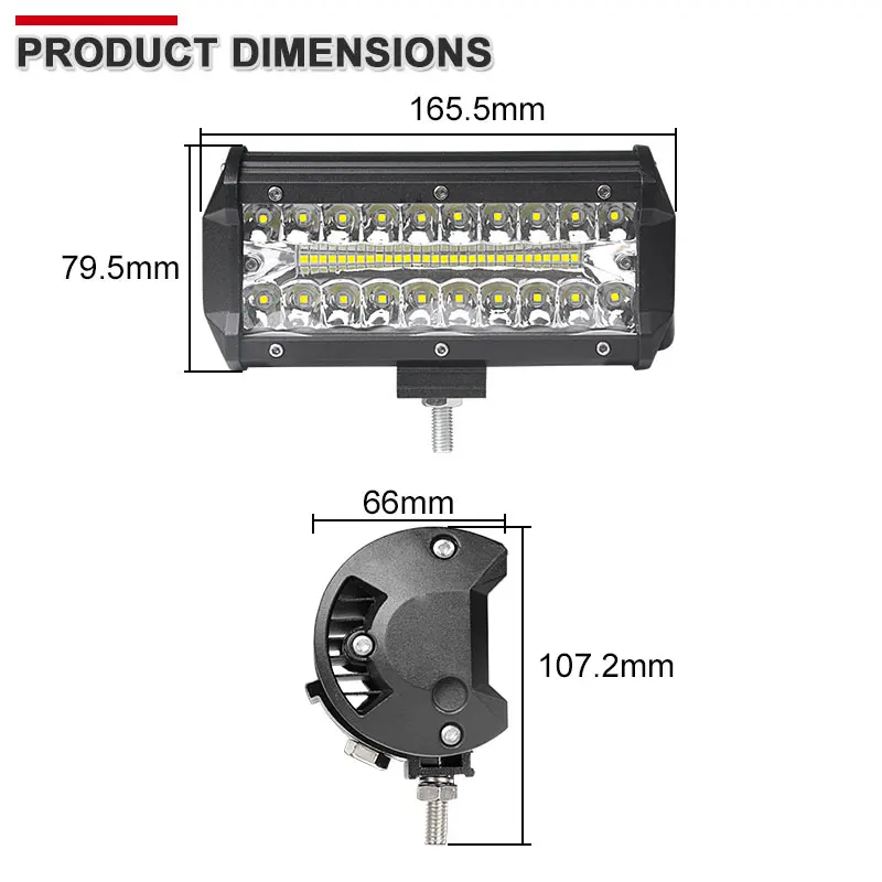Новый светодиодный рабочий светильник 3 ряда 50 светодиодных чипов 7 дюймов