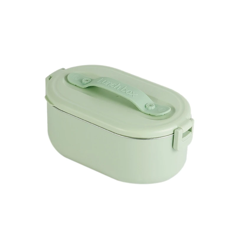 

2x Stainless Steel Electric Lunch Box Plug-in Electric Heating and Heat Preservation Lunch Box Blue & Green