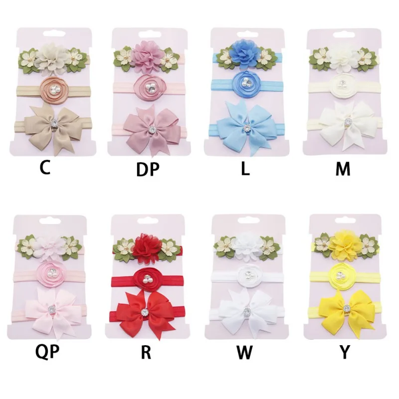 

Комплект из 3 предметов для маленьких девочек; Повязка на голову с цветочным рисунком; Детская диадема; Аксессуары для волос для От 0 до 4 лет; ...