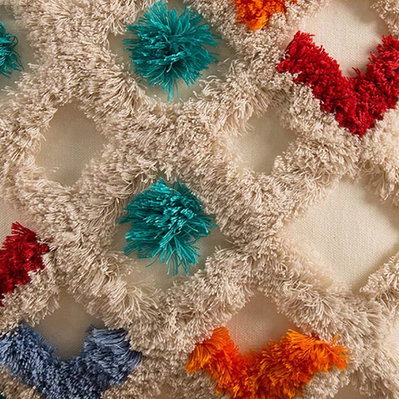 

Decorative Cushion Cover Tassels Embroidered Pillow Case Home Decor Nordic Sofa Living Room Handmade Cotton Throw Pillows