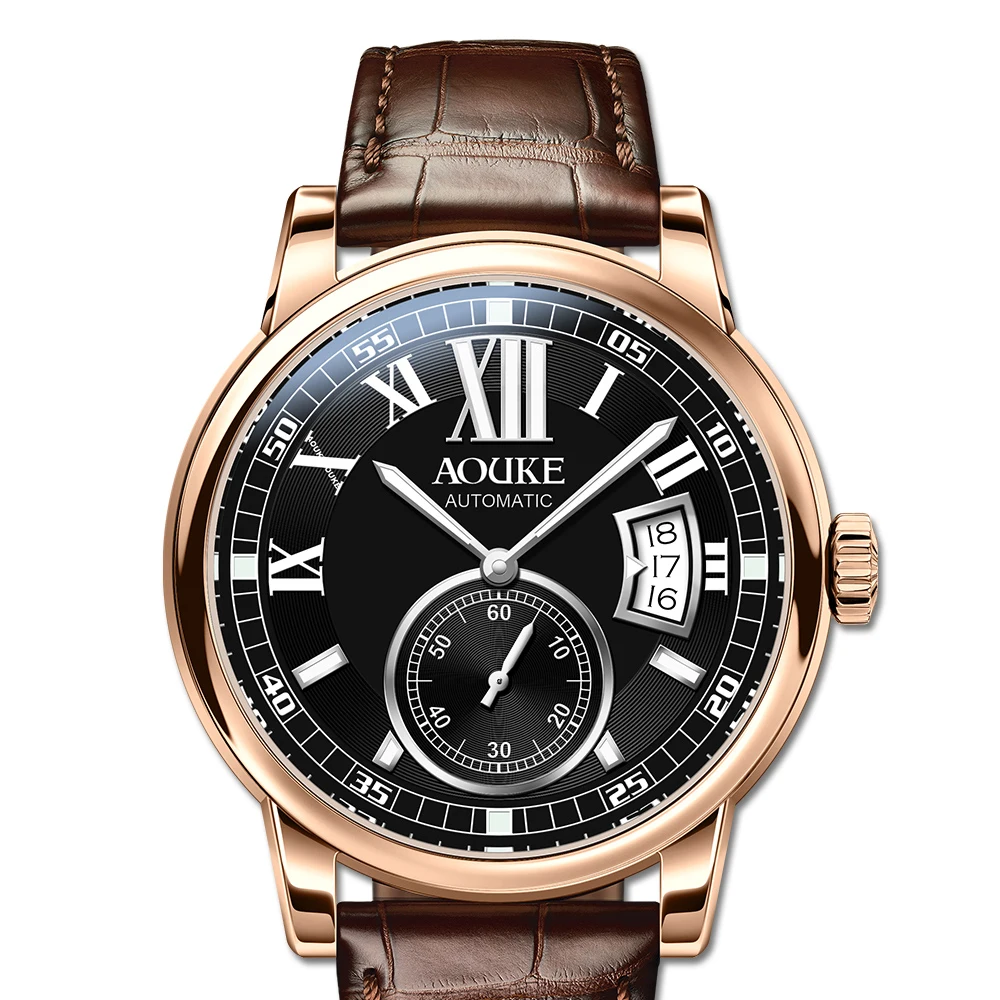 Часы наручные AOUKE Мужские механические автоматические водонепроницаемые Модные