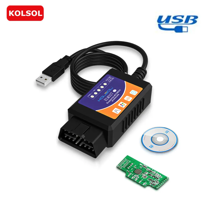 KOLSOL ELM327 USB V1.5 с переключатель изменение для Ford ELMconfig Forscan CH340 + 25K80 чип HS CAN / MS