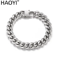 mens cuban bracelet 10mm wide rock fashion mens chain link stainless steel bracelet hip hop boy jewelry