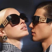 2022 new square thick frame sunglasses women big size eyewear lunette femme luxury brand sun glasses hollow out vintage eyewear