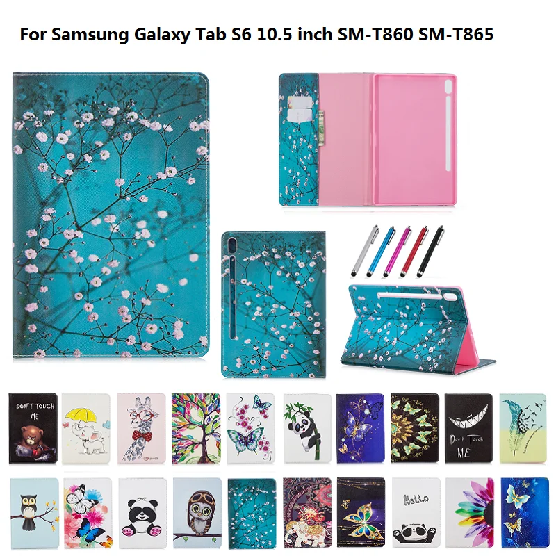 Чехол для планшета Samsung Galaxy Tab S6 10 5 T860 дюйма SM-T860 флип-чехол с подставкой мягкий
