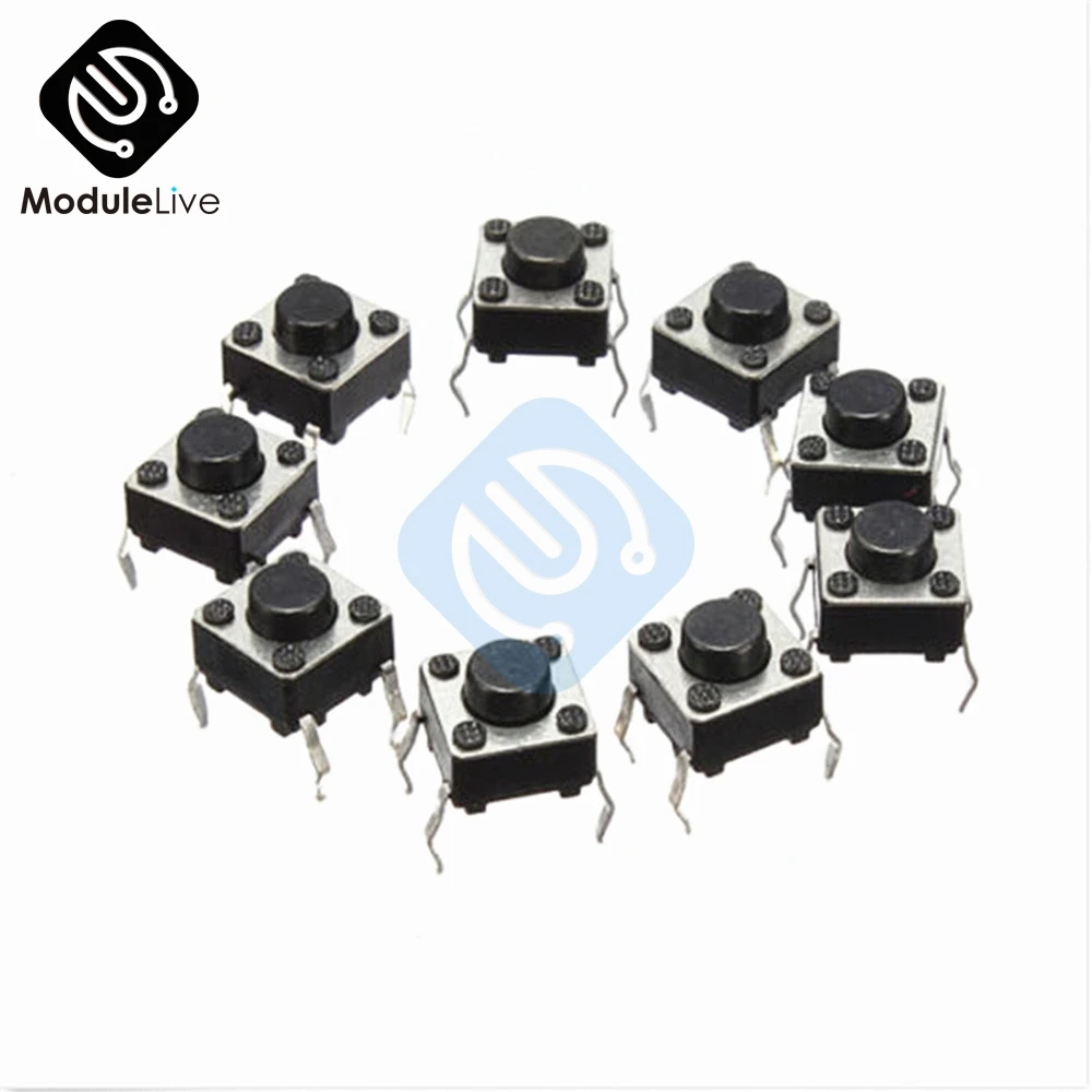 20 шт. Тактильный кнопочный переключатель тактный 6x6x4.3мм 4 контактный DIP