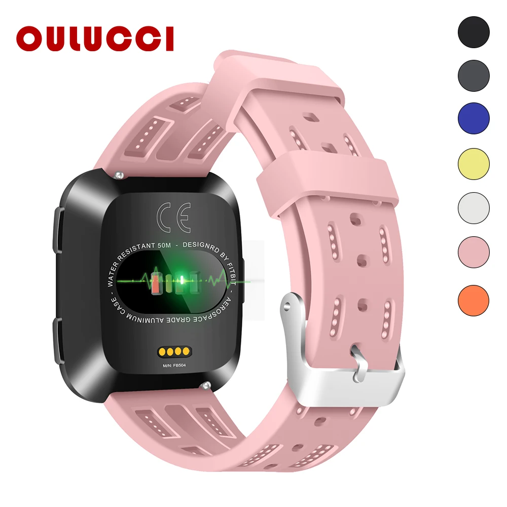 Oulucci дышащая мягкая силиконовая лента для fitbit versa band спортивный браслет сменный