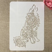 a4 29cm wolf cry diy layering stencils painting scrapbook coloring embossing album decorative template