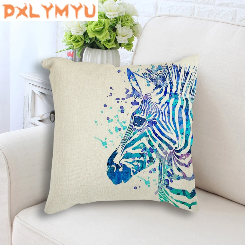 Домашняя декоративная подушка для дивана льняная квадратная наволочка с