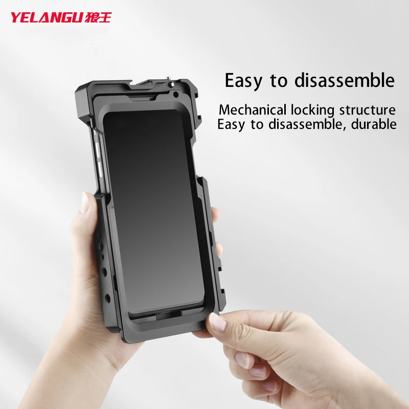 

YELANGU Video Cage for iPhone 11 Pro Max Expansion Interface with Microphone LED Video Light for iPhone 11 Pro Max Vlogging