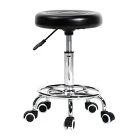 round barber stool office stool using high quality pu leather sponge and chrome with line swivel bar stool black