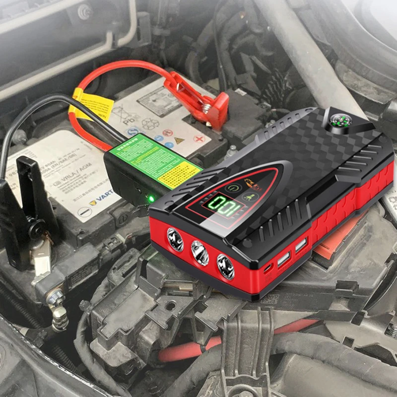 12v 1000a car jump starter 30000mah power bank for mobile phone tablets portable battery car emergency booster starting device free global shipping
